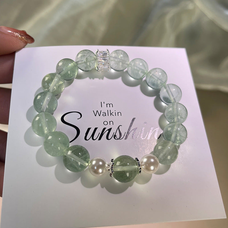 Natural Green Fluorite Crystal Bracelet for Women: Fashionable, Exquisite, and Unique Design—Attracts Wealth, Promotes Sleep, and Relieves Stress