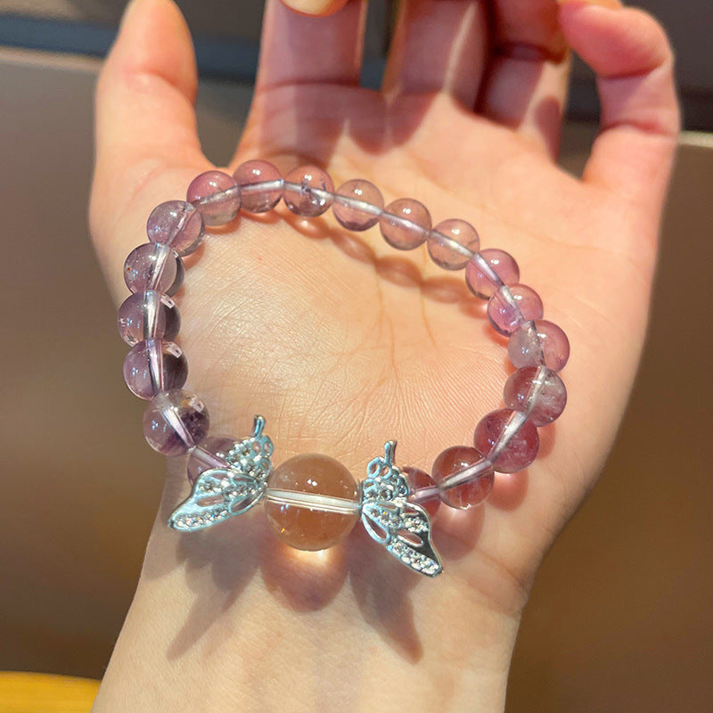 Natural Bolivian Amethyst Bracelet for Women: “Nine Purples, Fire-Free” Amethyst Bracelet—Versatile and Easy to Match
