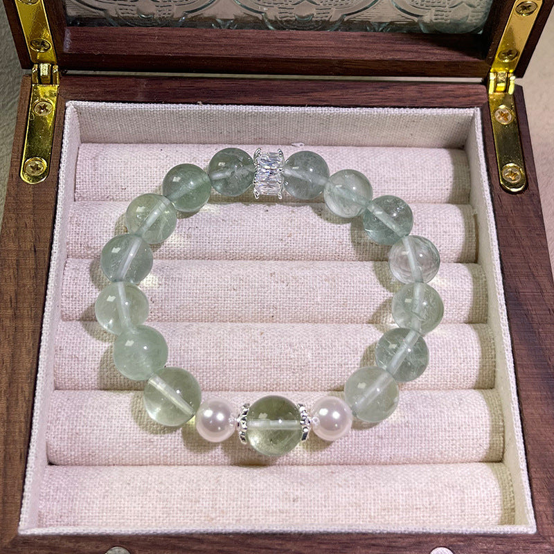 Natural Green Fluorite Crystal Bracelet for Women: Fashionable, Exquisite, and Unique Design—Attracts Wealth, Promotes Sleep, and Relieves Stress