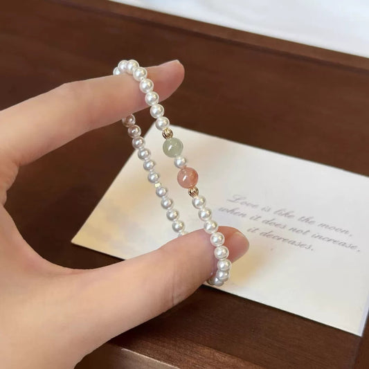 Women's Jade Bracelet: Cool and Elegant, Perfectly Round, Shi Family Pearls—Exquisite and Gentle New Chinese-Style Bracelet