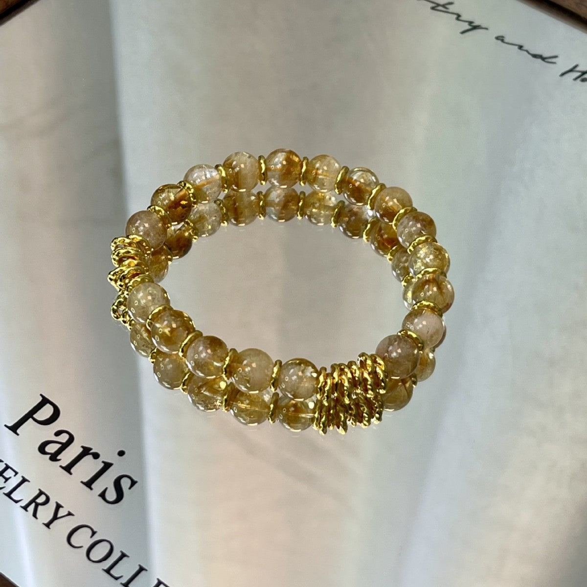 8mm Yellow Tower Crystal Coiled Bracelet: Diverse, Original Designs, Fashionable, Light Luxury, Natural Crystal Bracelet