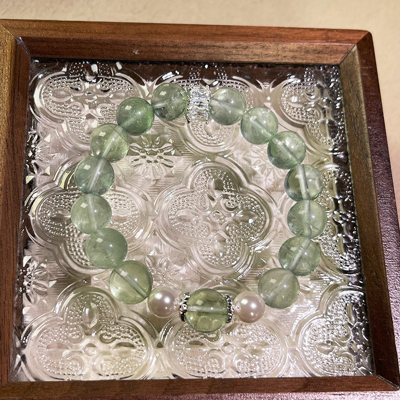 Natural Green Fluorite Crystal Bracelet for Women: Fashionable, Exquisite, and Unique Design—Attracts Wealth, Promotes Sleep, and Relieves Stress