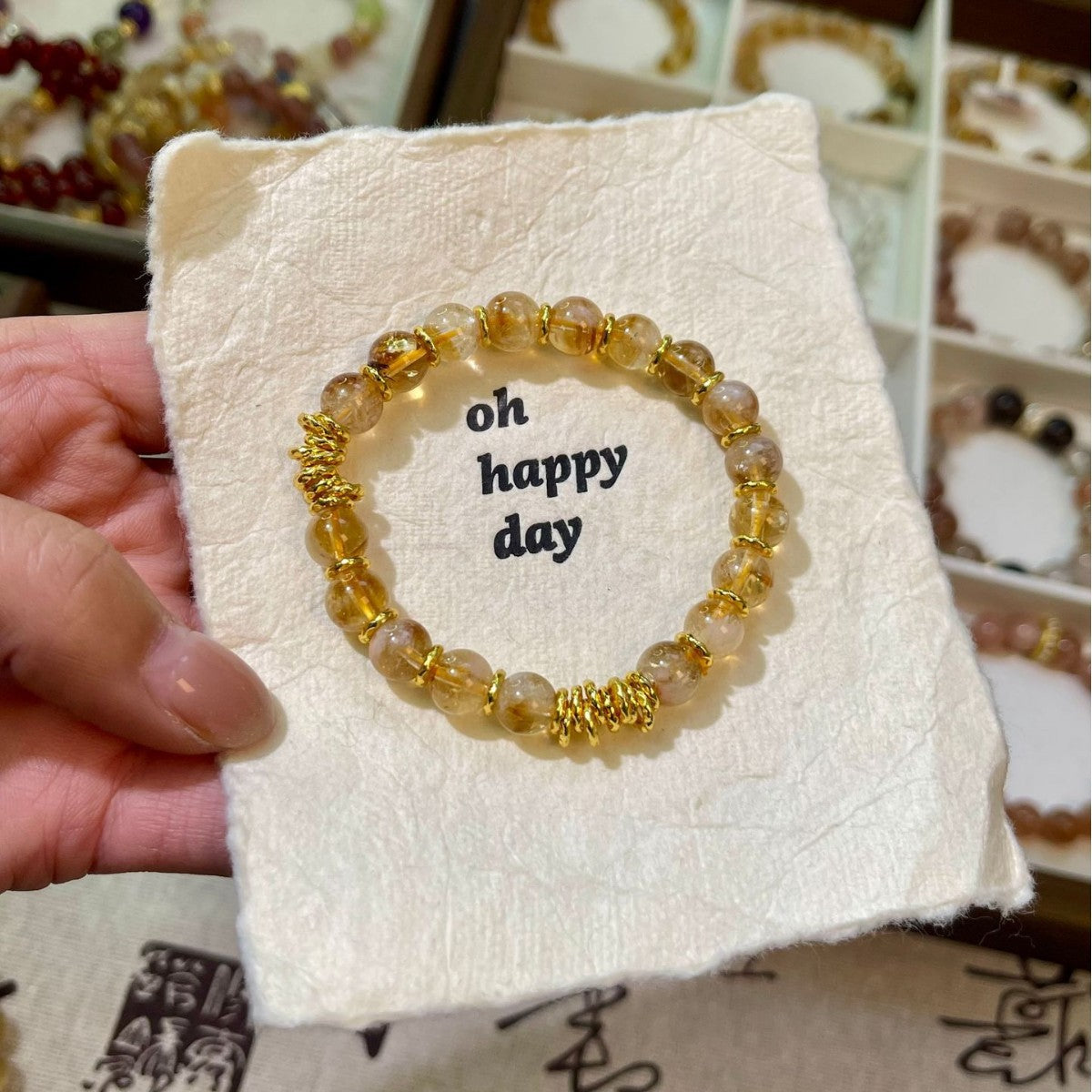 8mm Yellow Tower Crystal Coiled Bracelet: Diverse, Original Designs, Fashionable, Light Luxury, Natural Crystal Bracelet