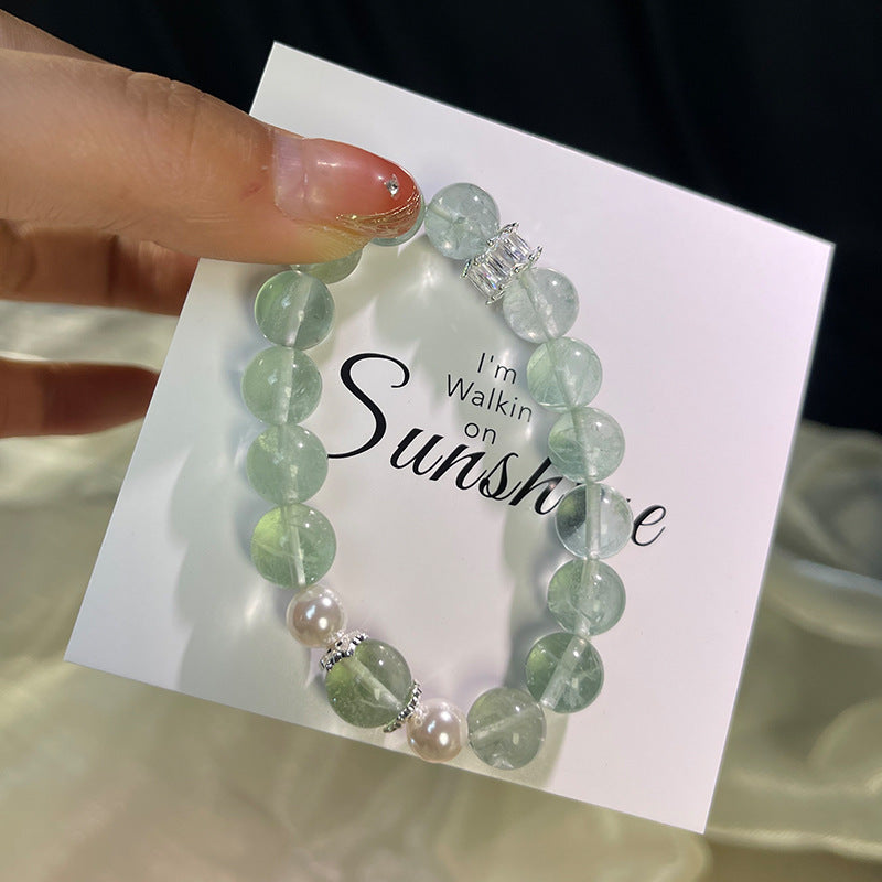 Natural Green Fluorite Crystal Bracelet for Women: Fashionable, Exquisite, and Unique Design—Attracts Wealth, Promotes Sleep, and Relieves Stress