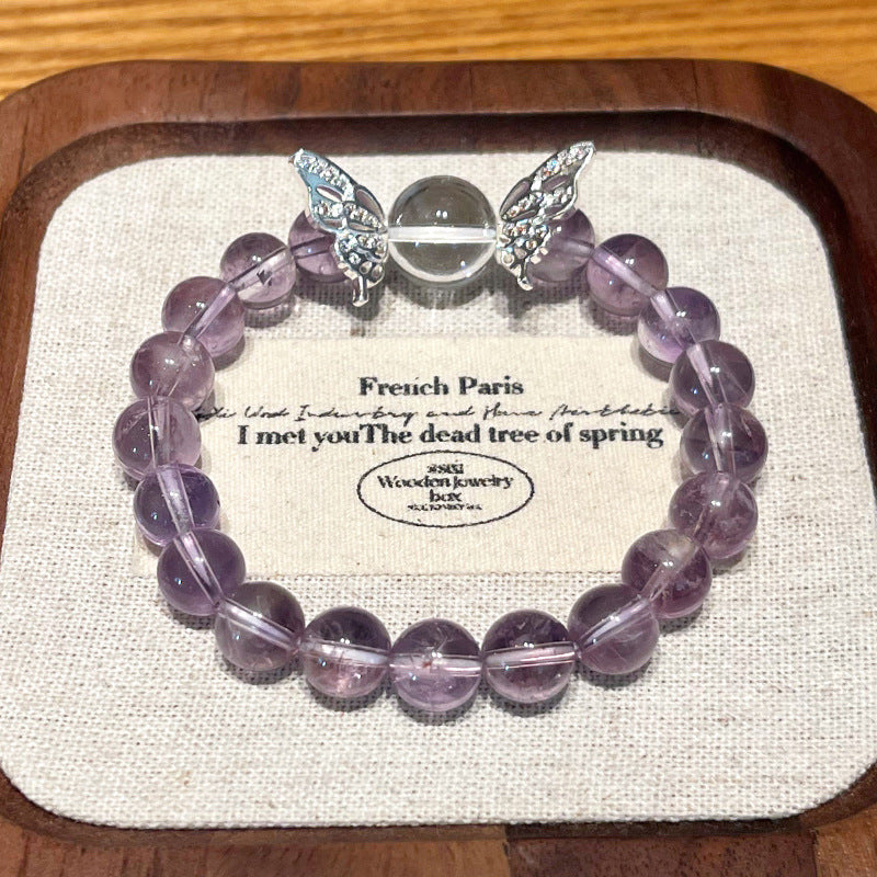 Natural Bolivian Amethyst Bracelet for Women: “Nine Purples, Fire-Free” Amethyst Bracelet—Versatile and Easy to Match