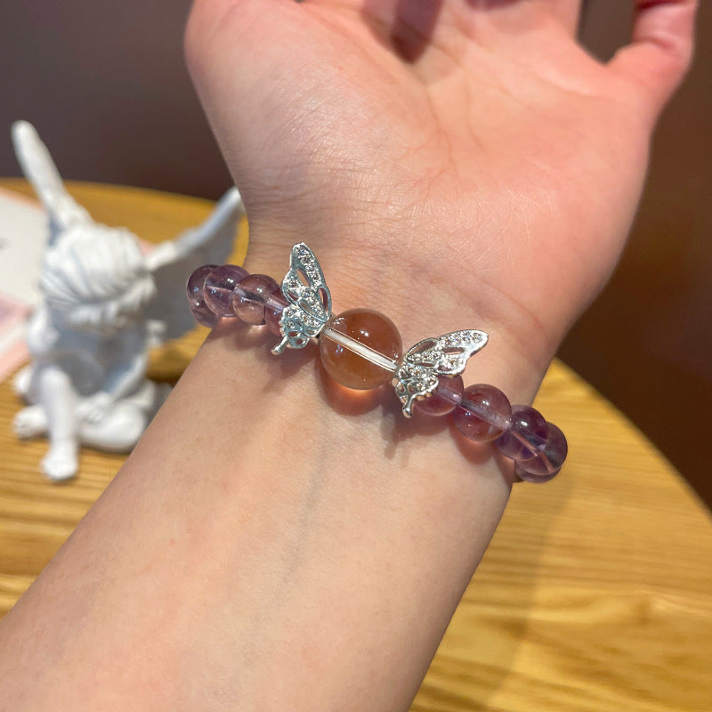 Natural Bolivian Amethyst Bracelet for Women: “Nine Purples, Fire-Free” Amethyst Bracelet—Versatile and Easy to Match
