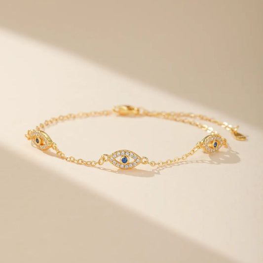 S925 Sterling Silver Evil Eye Protection Zirconia Bracelet